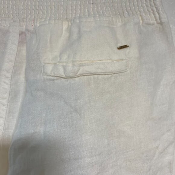 GUESS White Linen Women's Drawstring Relaxed Pants Size S - Picture 9 of 11